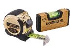 Komelon 5m Gold PowerBlade Tape with FREE Mini Level