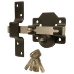 Long Throw Lock Latch Locking Black/Stainless Steel 70mm