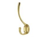 Hat and Coat Hook |  142mm Polished Brass