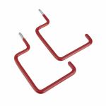 Rothley | All Purpose Square Storage Hook | Red Vinyl | 2 Pack