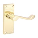 Victorian Scroll Latch Handles Polished Brass