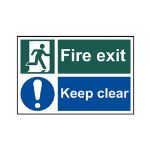 Fire exit Keep  clear - 300 x 200mm