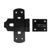 Heavy Duty Vertical Bolt on Hasp & Staple Black 6"