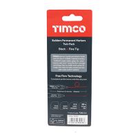 Timco | Builders Permanent Markers - Chisel & Fine Tip - Black | 2 Pack