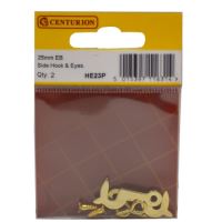 Electro Brassed Side Hook & Eye 25mm (Pack of 2)