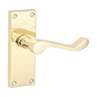 Victorian Scroll Latch Handles Polished Brass