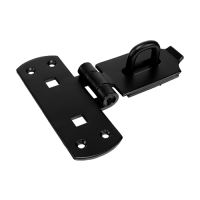 Heavy Duty Vertical Bolt on Hasp & Staple Black 6"